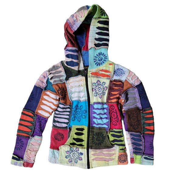 All That Jazz Razor Cut BOHO Hoodie Jacket Youth Size M - Picture 1 of 7